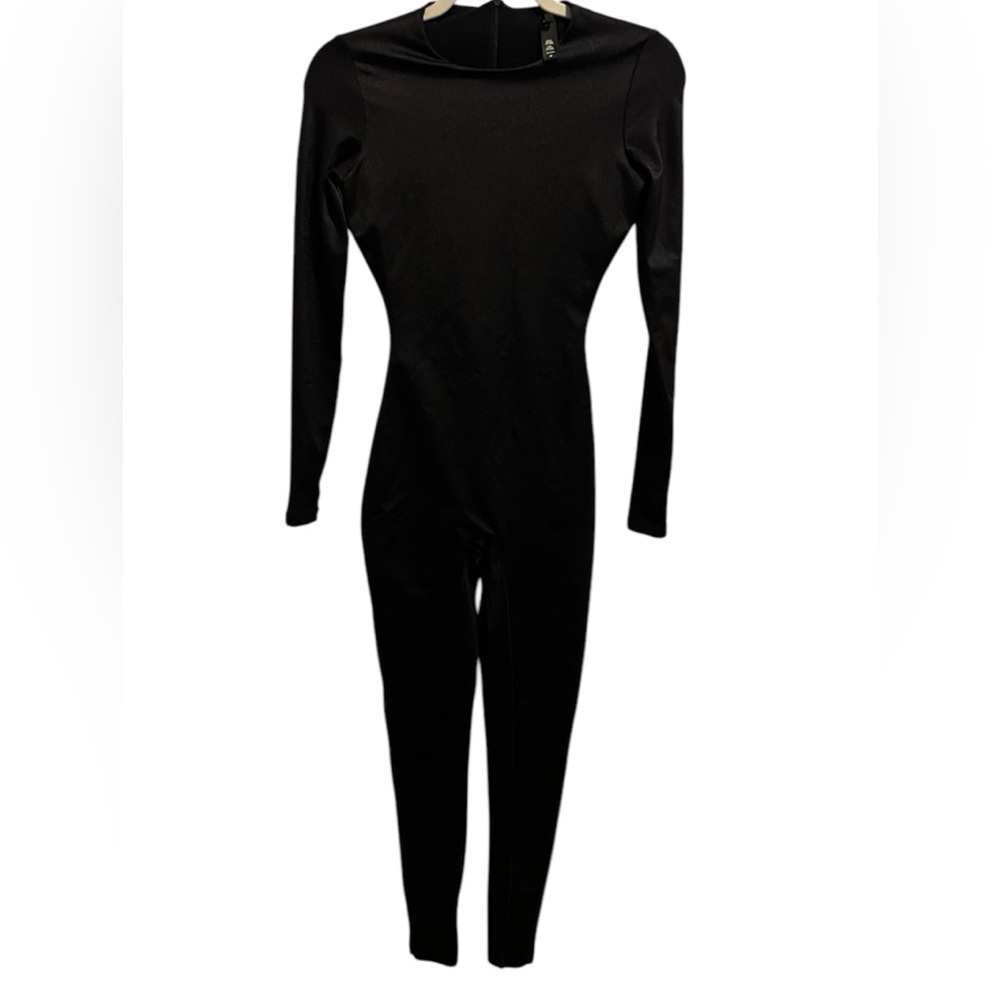 SKIMS Black Long Sleeve Jumpsuit